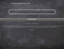 Tablet Screenshot of critiquemagazine.com